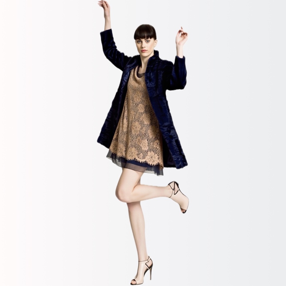 NWT Carolina Herrera $2290 Runway Floral Lace & Silk A-Line Cocktail Dress 8-10